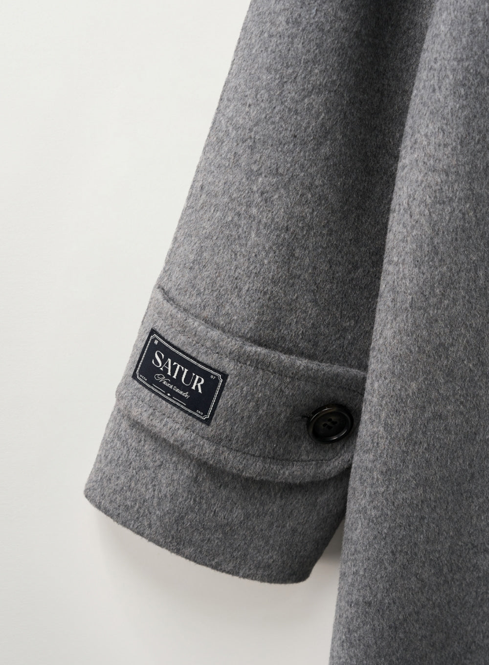 [satur] (W) A-Line Wool Blend Single Coat - Gray