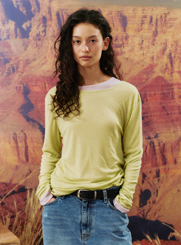 Mango Maniplease Paper Tee Lime Yellow
