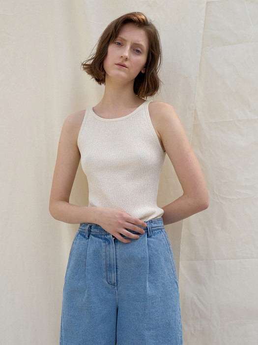 Knit sleeveless (ivory)