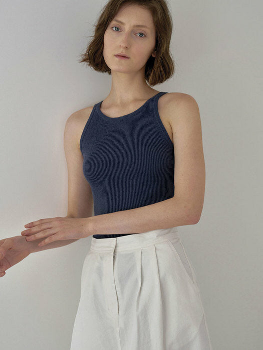 Knit sleeveless (dark blue)