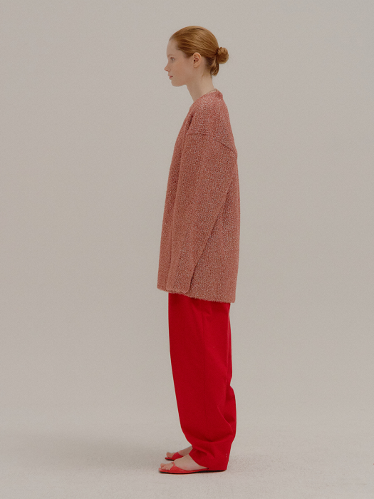 Eenk Pobe Oversized Metalic Ribbed-knit Cardigan Bronze