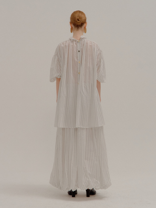 Eenk Pina Shirred Skirt White
