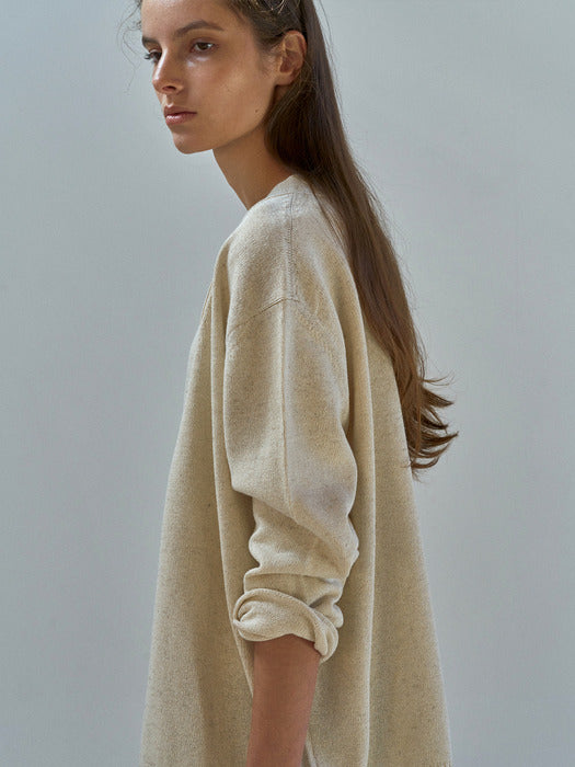 Nothing Written One button paper cardigan (Oatmeal)