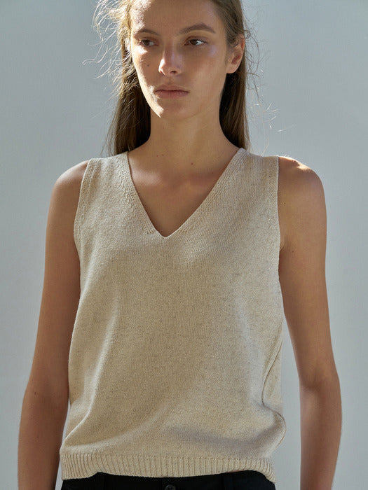 Nothing Written Paper sleeveless top (Oatmeal)