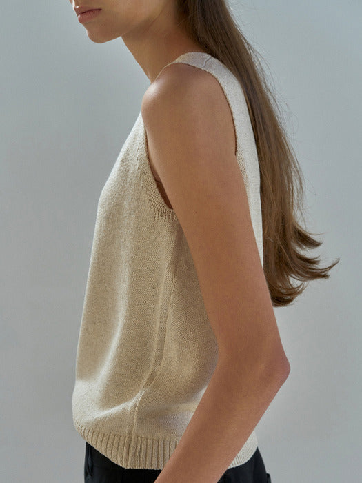 Nothing Written Paper sleeveless top (Oatmeal)