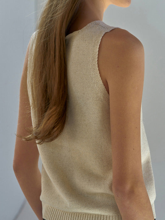 Nothing Written Paper sleeveless top (Oatmeal)