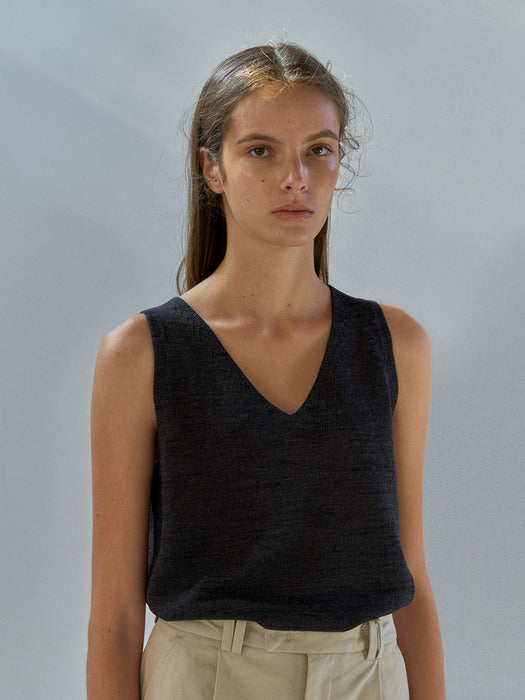 Nothing Written Paper sleeveless top (Dark gray)