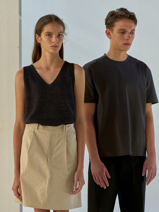 Nothing Written Paper sleeveless top (Dark gray)