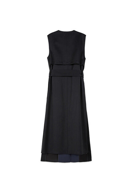 [andersson bell] GIANNA SLEEVELESS WRAP MIDI DRESS atb353w(BLACK)
