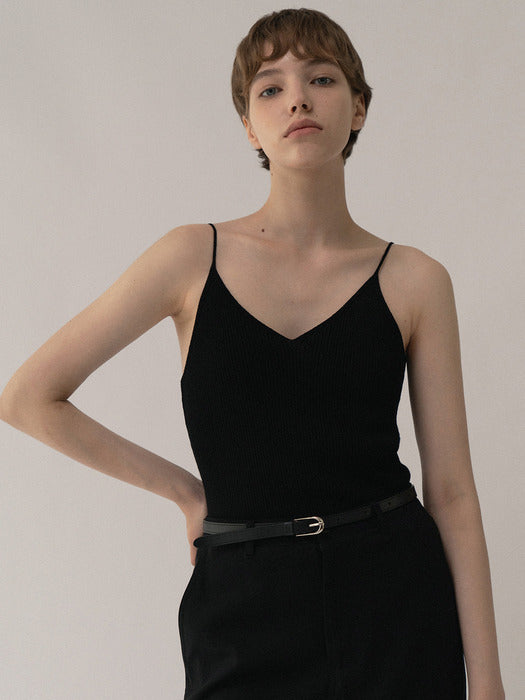Esme rib-knitted cami (Black)