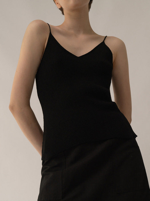 Esme rib-knitted cami (Black)