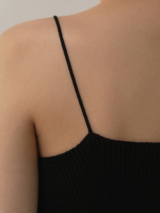 Esme rib-knitted cami (Black)