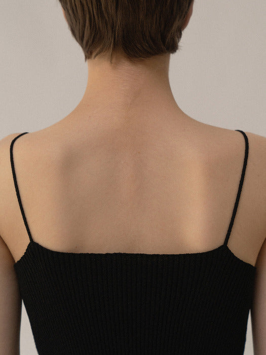 Esme rib-knitted cami (Black)