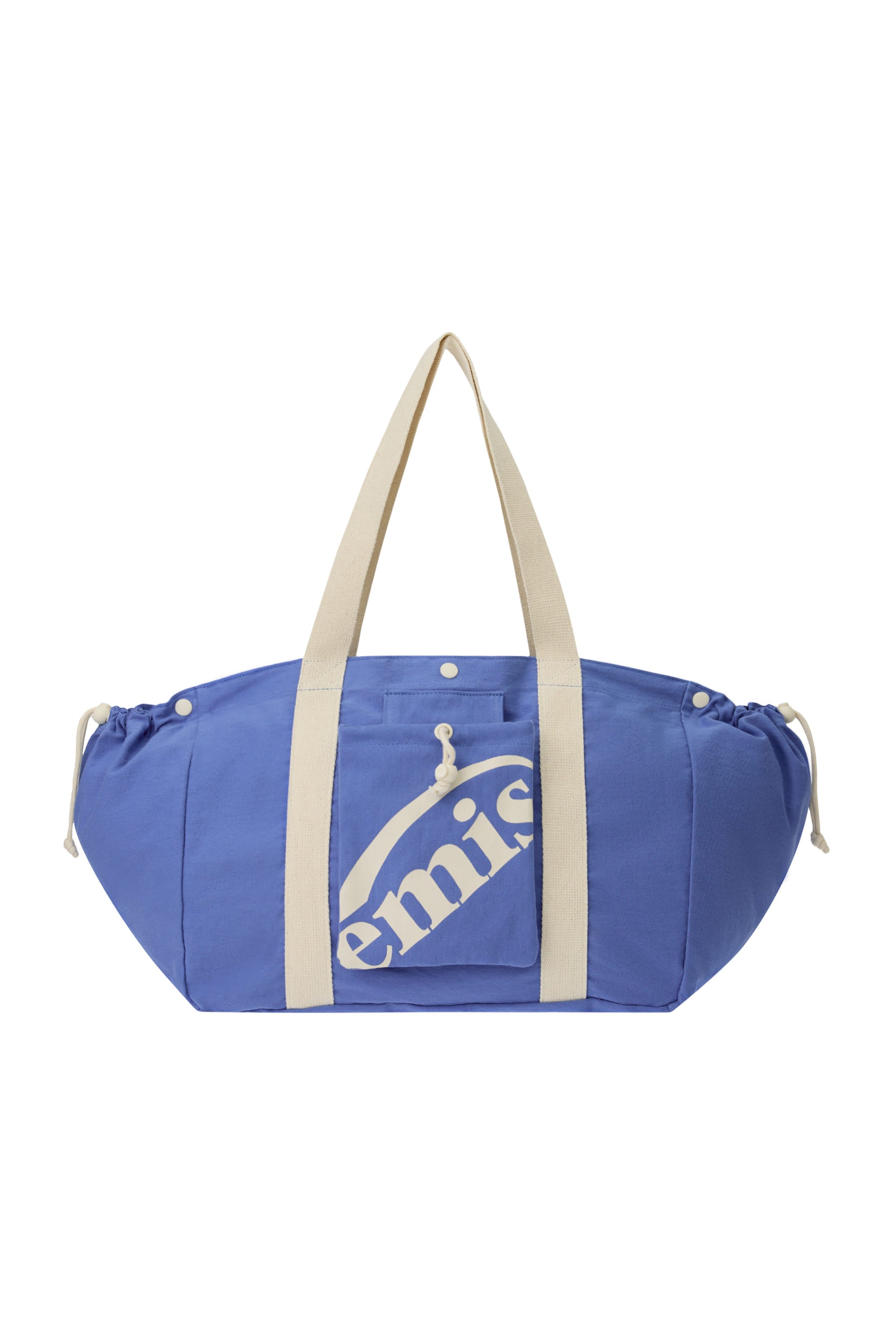 PACKABLE COTTON TOTE BAG-BLUE