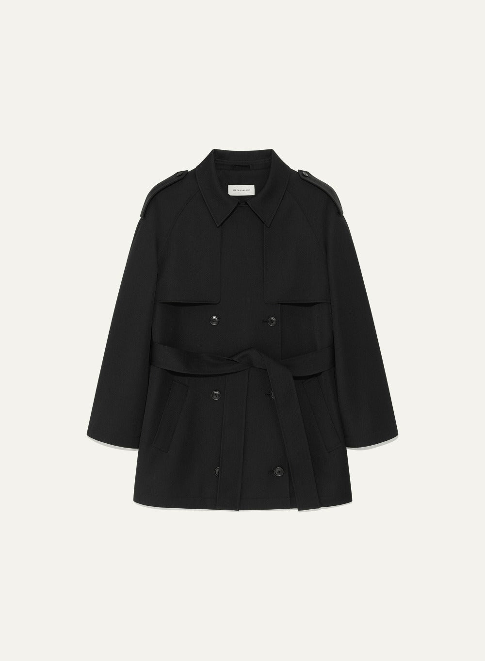 Kindersalmon Lien Half Trench Coat Black