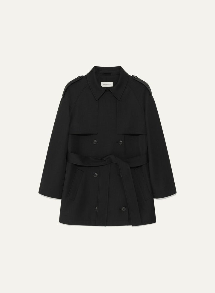 Kindersalmon Lien Half Trench Coat Black
