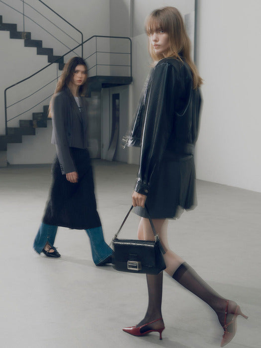 [raive] Wrinkle Leather Luke Bag in Black VX1MG105-10