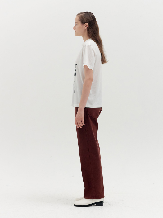 [EENK] Qeneva Asymmetric Front Denim Pants - Brown