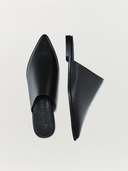 Eenk Quenton Leather Slippers - Black