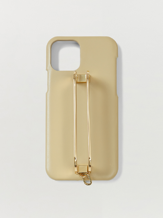 [EENK] Iphone XS/11/11Pro/11Pro Max Case with Leather Strap Liney Beige