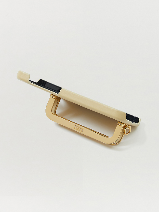 [EENK] Iphone XS/11/11Pro/11Pro Max Case with Leather Strap Liney Beige