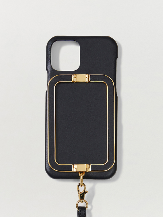 Eenk Iphone Max Case with Leather Strap Liney Black
