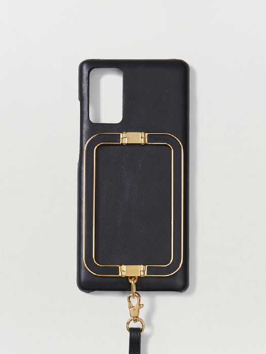 Eenk Galaxy Note 20/Note 20 Ultra Case with Leather Strap Liney Black