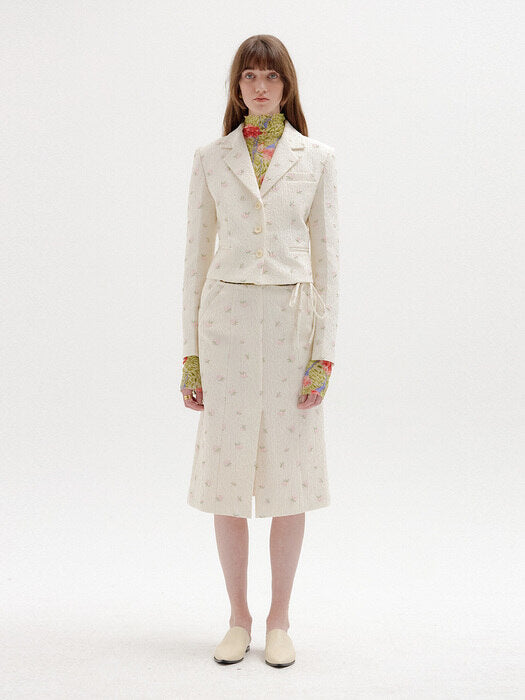 Eenk Savi Single-Breasted Blazer - Ivory