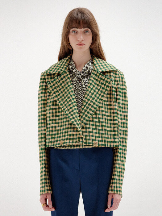 Eenk Sem Short Jacket - Green Check