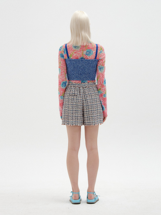 Eenk Star Tweed Shorts - Blue Multi