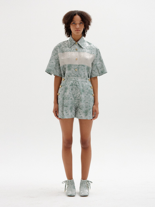 Eenk Star Patterned Shorts - Khaki/Ivory