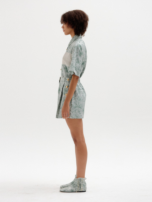 Eenk Star Patterned Shorts - Khaki/Ivory