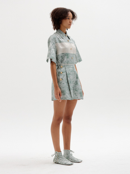 Eenk Star Patterned Shorts - Khaki/Ivory