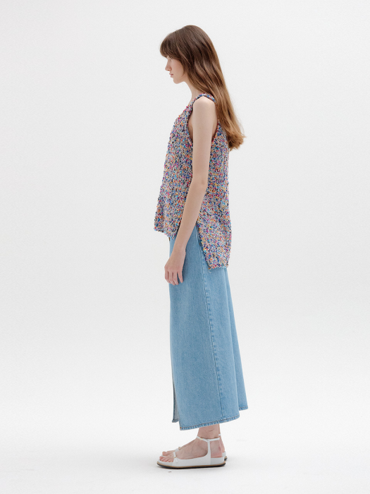 Eenk Sky Sleeveless Knit Top - Purple Multi
