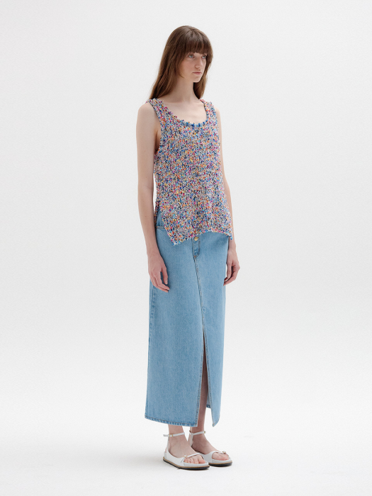 Eenk Sky Sleeveless Knit Top - Purple Multi