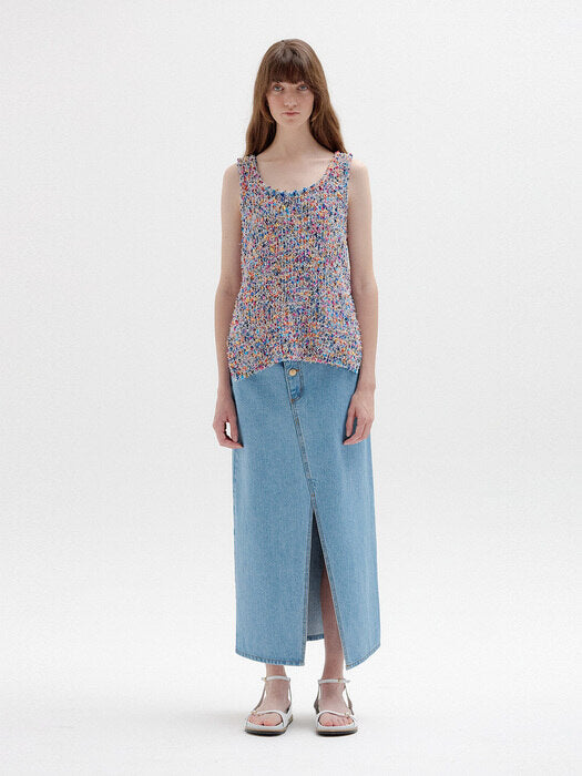 Eenk Sky Sleeveless Knit Top - Purple Multi