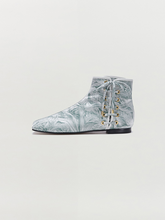 Eenk Sadie Lace-Up Ankle Boots - Khaki/Ivory