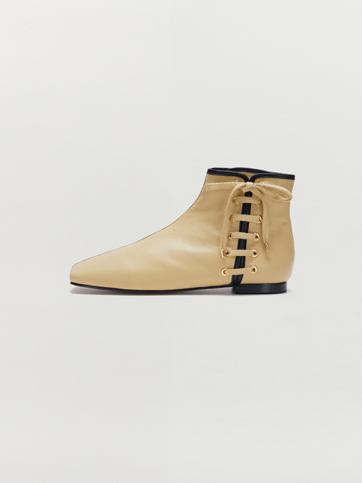 Eenk Sadie Lace-up Ankle Boots - Beige
