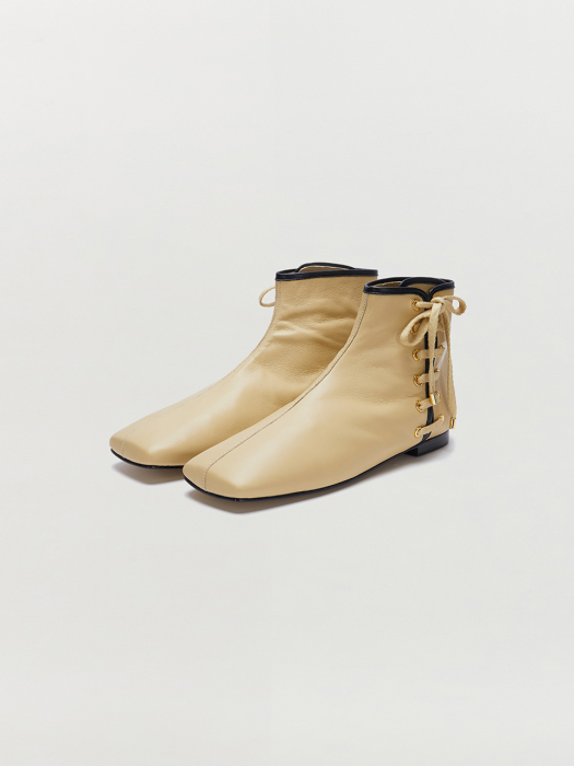 Eenk Sadie Lace-up Ankle Boots - Beige