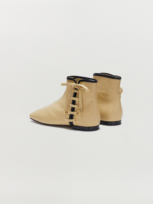 Eenk Sadie Lace-up Ankle Boots - Beige