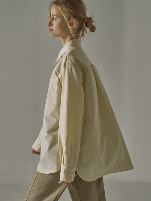 [facade pattern] Overfit Poplin Shirt_butter