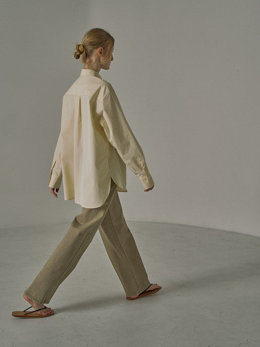 [facade pattern] Overfit Poplin Shirt_butter
