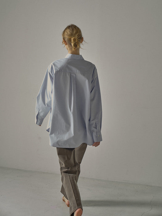 Facade Pattern Overfit Poplin Shirt sky