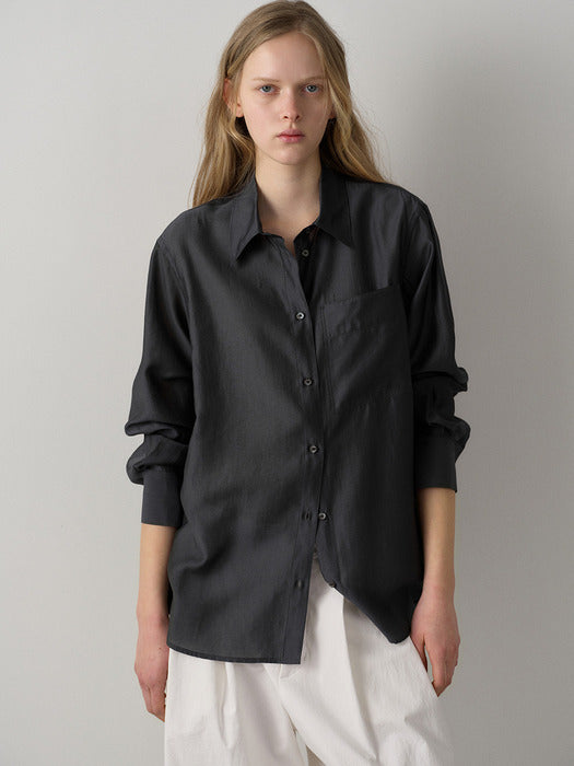 [facade pattern] Soft Breeze Shirt_blue charcoal