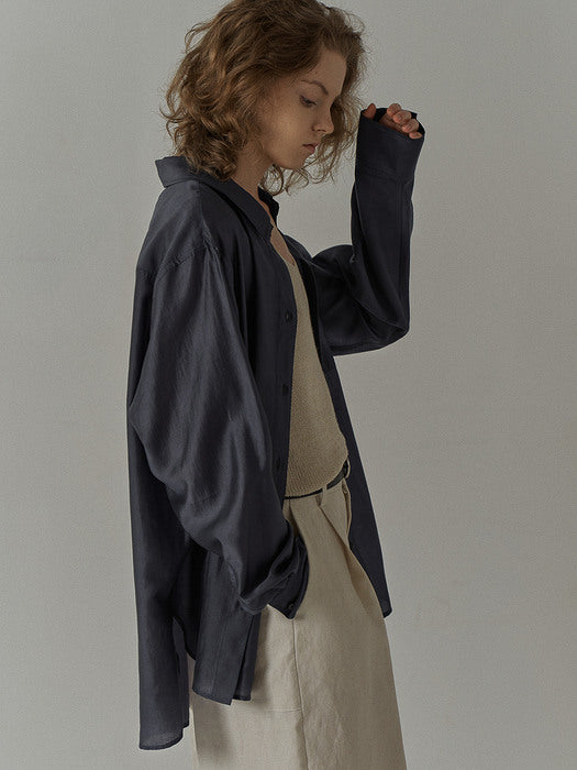 [facade pattern] Soft Breeze Shirt_blue charcoal
