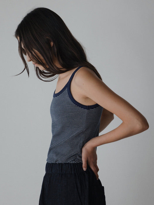 Nothing Written Stripe sleeveless top (Deep navy)