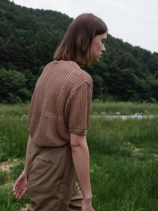 [moia] leaf knit (brown)