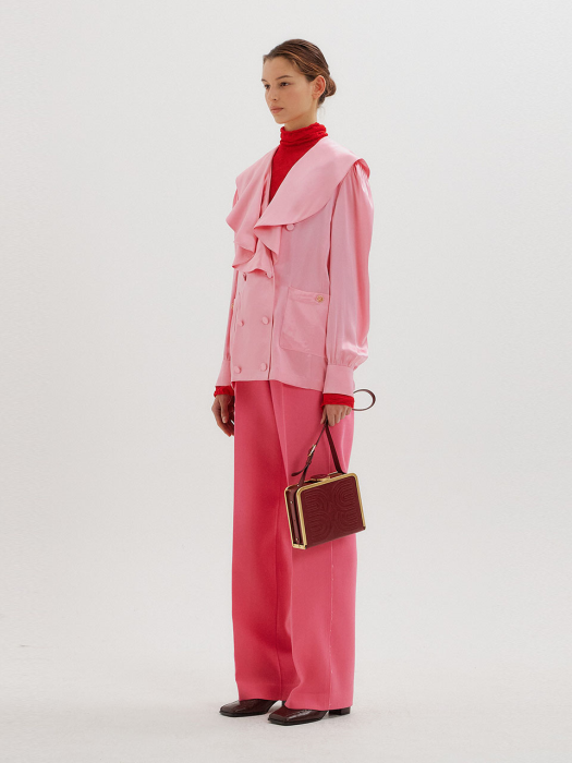 Eenk Timing Oversized Collar Blouse - Pink