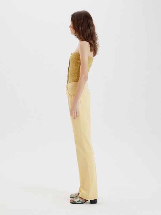 [EENK] Tissy Bootcut Denim Pants - Yellow