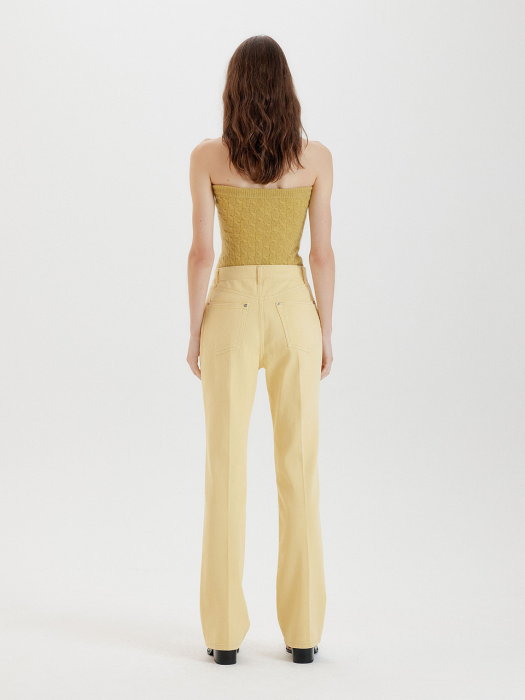 [EENK] Tissy Bootcut Denim Pants - Yellow